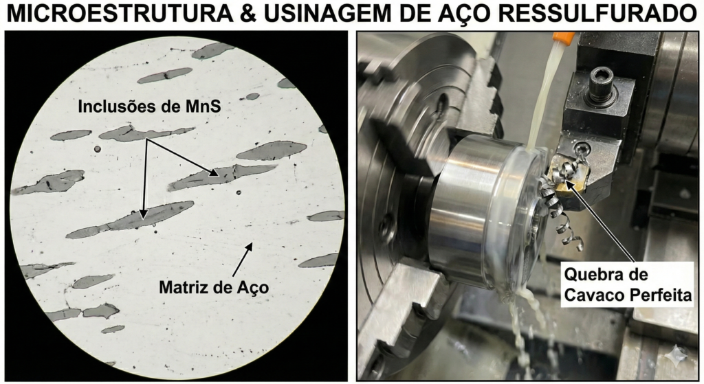 Aço Carbono Ressulfurado em Santa Catarina: Soluções de Alta Usinabilidade para a Indústria 2026 1 Quebra de cavaco em usinagem de aco carbono ressulfurado em Santa Catarina